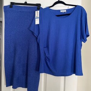 Royal Blue Knit Skirt and top set - NWT